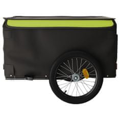 Greatstore Přívěsný vozík za kolo černý a zelený 45 kg železo