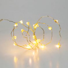 EDANTI Drátěná Girlanda Světla 20 Led Baterie Vánoční Dekorace Teplá Bílá 95 Cm Diamanty