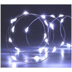 EDANTI Drátěná Girlanda Světla 40 Led Baterie Vánoční Dekorace Studená Bílá 195 Cm