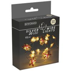 Excellent Houseware Drátěná Girlanda Světla 20 Led Baterie Vánoční Dekorace Teplá Bílá Vzor Dárek 95 Cm