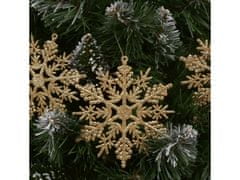 sarcia.eu Zlaté hvězdy, sněhové vločky na stromeček, ozdoby na stromeček 10 cm, 12 ks. 