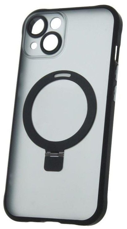 Levně Forever Silikonové TPU pouzdro Mag Ring pro iPhone 14 Plus černé (TPUAPIP14PLMRTFOBK)