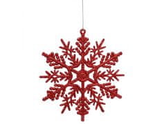 sarcia.eu Červené hvězdy, sněhové vločky na stromeček, ozdoby na stromeček 10 cm, 12 ks. 