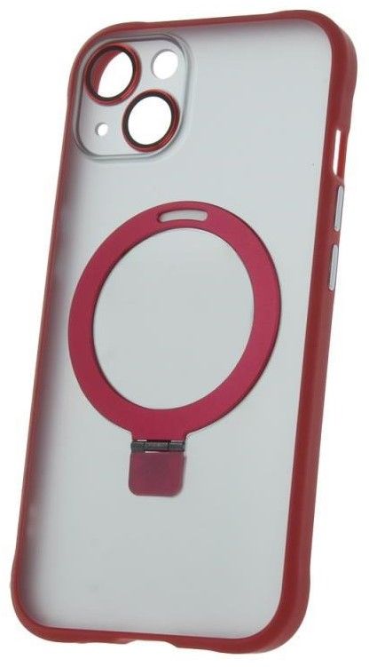 Levně Forever Silikonové TPU pouzdro Mag Ring pro iPhone 13 červené (TPUAPIP13MRTFORE)