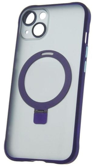 Forever Silikonové TPU pouzdro Mag Ring pro iPhone 13 fialová (TPUAPIP13MRTFOPU)
