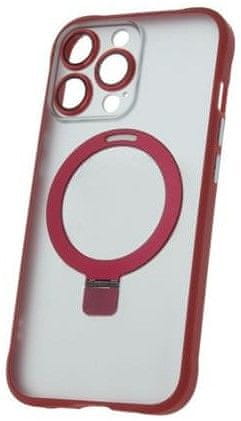 Levně Forever Silikonové TPU pouzdro Mag Ring pro iPhone 15 Pro červené (TPUAPIP15PMRTFORE)