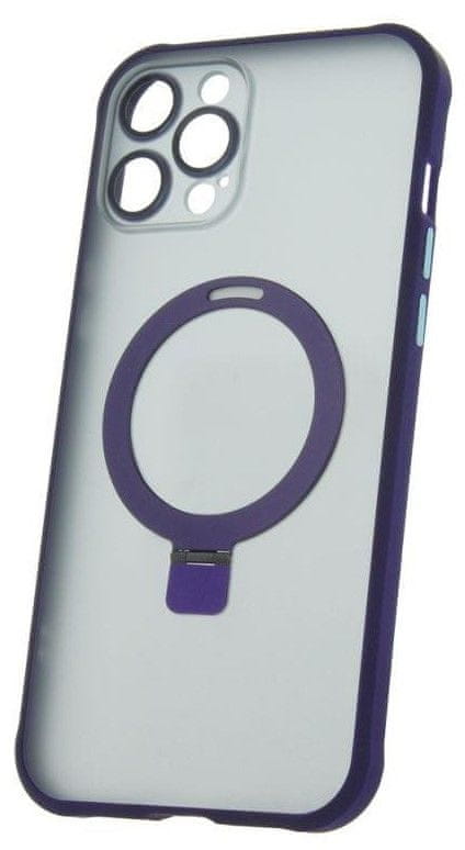 Levně Forever Silikonové TPU pouzdro Mag Ring pro iPhone 14 Pro Max fialové (TPUAPIP14PMMRTFOPU)
