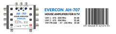 EVERCON domovní zesilovač 30 dB pro 4 - 8 TV Evercon AH-707