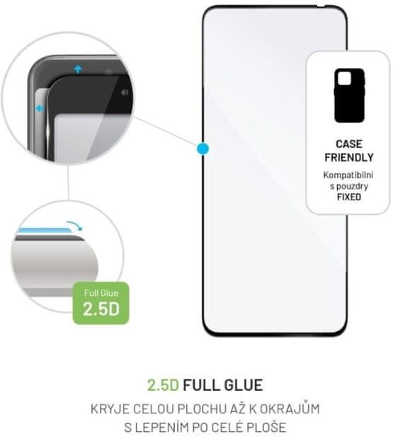 Levně FIXED Ochranné tvrzené sklo Full-Cover pro Xiaomi Redmi Note 12R, lepení přes celý displej, černé, FIXGFA-1218-BK