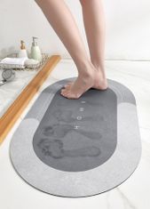 HomeLife Koupelnová absorpční předložka 40 x 60 cm ovál, šedá 1 ks