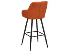 Beliani Sada 2 čalouněných barových židlí oranžové DARIEN