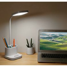 Northix Stmívatelná stolní lampa - držák pera a powerbanka 