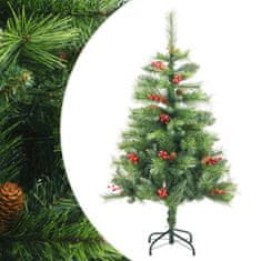 Greatstore Umělý sklápěcí vánoční stromek s šiškami a bobulemi 150 cm