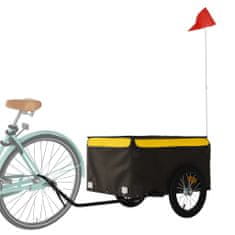 Vidaxl Přívěsný vozík za kolo černý a žlutý 45 kg železo