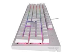Genesis herní mechanická klávesnice THOR 303/RGB/Outemu Peach Silent/Drátová USB/US layout/Bílá