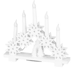 MAGIC HOME Svícen Vánoce 6 LED teplá bíla
