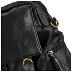 Maria C. Stylový dámský koženkový batoh Belen , černá