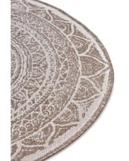 NORTHRUGS Kusový koberec Twin Supreme 105498 Linen kruh – na ven i na doma 140x140 (průměr) kruh
