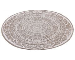 NORTHRUGS Kusový koberec Twin Supreme 105498 Linen kruh – na ven i na doma 140x140 (průměr) kruh