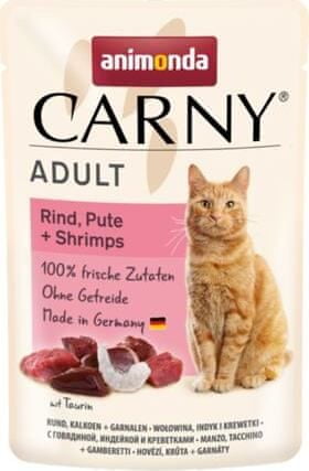 Animonda Carny Adult 85 g hovězí, krůta+ráčci, kapsička pro kočky