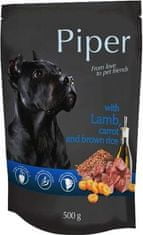 Piper PIPER s jehněčím, mrkví a rýží, kapsička pro psy 500g