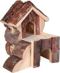 Trixie Dřevěný domek BJORK pro křečky, 2 místnosti 15 x 15 x 16 cm