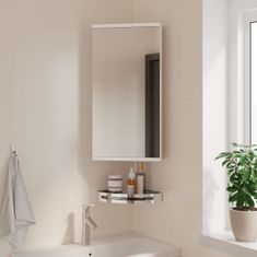 Vidaxl Rohová koupelnová zrcadlová skříňka bílá 30 x 24 x 60 cm