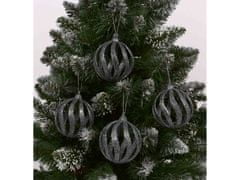 sarcia.eu Antracitové ozdoby na vánoční stromeček, sada prolamovaných ozdob, ozdoby na vánoční stromeček 8 cm, 6 ks. 1 balik