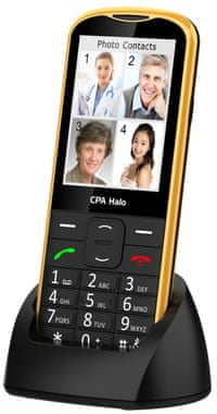 CPA Halo 28 Senior, mobil pro seniory, velká tlačítka, SOS tlačítko, fotokontakty, nabíjecí stojánek, velký displej, velká písmena VGA fotogaparát SOS funkce SOS sdílení polohy sms zpráva s aktuální polohodou služby pro seniory telefon pro seniory nouzové sdílení polohy FM rádio kalkulačka základní funkce jednoduchý telefon pro seniory LED svítilna čitelná tlačítka přehledný displej dlouhá výdrž baterie