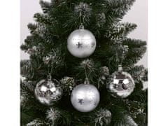 sarcia.eu Stříbrné ozdoby na vánoční stromeček se třpytkami, sada plastových ozdob, ozdoby na vánoční stromeček 7 cm, 6 ks 1 balik