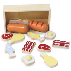 Mamabrum Dřevěná obědová souprava v krabici - jídlo na hraní