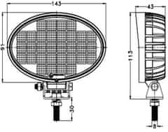TT Technology Pracovní LED světlo oválné, 32 OSRAM LED diod (typ TT.13332)