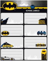 CurePink Poznámkové nálepky DC Comics|Batman: Dark Knight Set 16 kusů (kus 8 x 4 cm|set 16 x 20 cm)