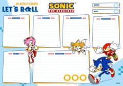 CurePink Stolní plánovací A4 podložka na stůl: Sonic The Hedgehog (29,7 x 21 cm)