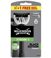 Wilkinson Sword Xtreme3 Black Edition jednorázový holicí strojek 4ks (W302383700)