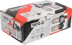 YATO Regulátor tlaku vzduchu 1/4", max. 0,93MPa, s filtrem (90ccm) a přimazáváním (60ccm)