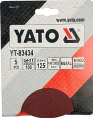 YATO Brusný papír 125 mm P100 5 ks suchý zip