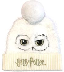 CurePink Zimní čepice Harry Potter: Hedvika (univerzální) bílá