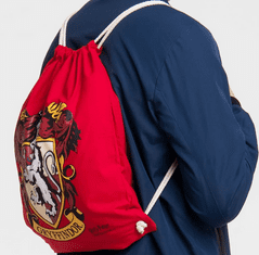CurePink Bavlněnný gym bag - vak se šňůrkami Harry Potter: Nebelvír - Gryffindor (35 x 44 cm) červená bavlna