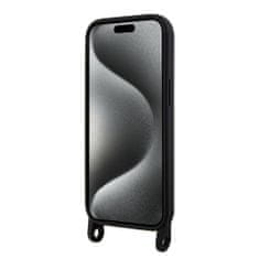 Karl Lagerfeld  Liquid Silicone Crossbody Ikonik Zadní Kryt pro iPhone 15 Black