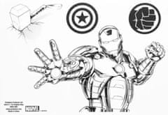 CurePink Samolepky na elektroniku Marvel: Avengers (16 kusů) černá-bílá