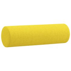 Vidaxl 2místná pohovka s polštáři světle žlutá 140 cm textil