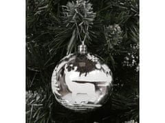 sarcia.eu Sada plastových ozdob na vánoční stromeček 8 cm, stříbrné ozdoby, ozdoby na vánoční stromeček, 6 ks. 1 balik