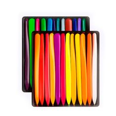 Netscroll Kompaktní voskovky (24 kusů), živé a bohaté barvy, 100% ekologická výroba, nápad na dárek, Crayons