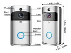BOT Chytrý zvonek A1 WiFi s kamerou 720p stříbrný