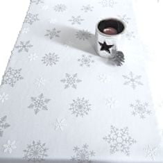 Olzatex Vánoční ubrusy - Sněhová vločka - bílé, 38 x 120 cm