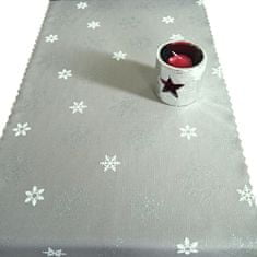 Olzatex Vánoční ubrusy - Sněhová vločka - šedé, 38 x 120 cm