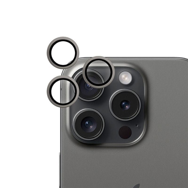 Levně EPICO hliníkové ochranné sklo na čočky fotoaparátu pro iPhone 15 Pro / 15 Pro Max 81312151300010 - vesmírně černá