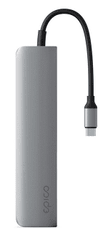 EPICO 6v1 hliníkový hub 8K s USB-C konektorem 9915112100068 - vesmírně šedý