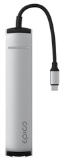 EPICO 6v1 Slim hub 8K s USB-C konektorem 9915112100069 - stříbrný